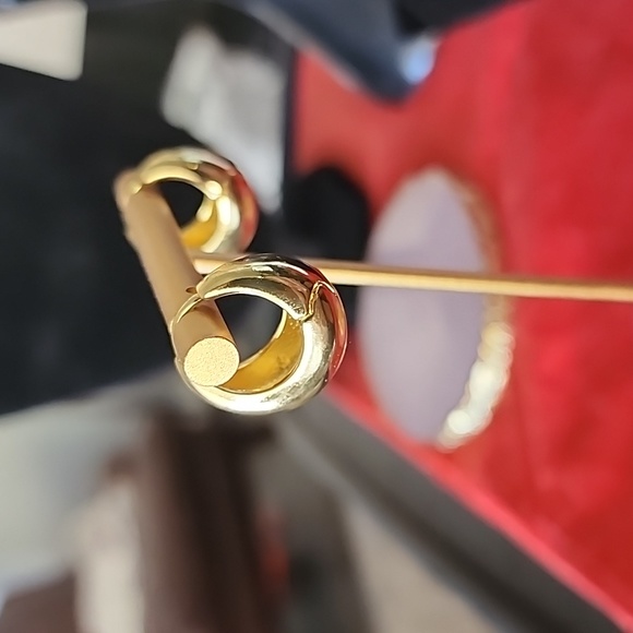 Goldtone Hoop Earrings - Picture 3 of 5